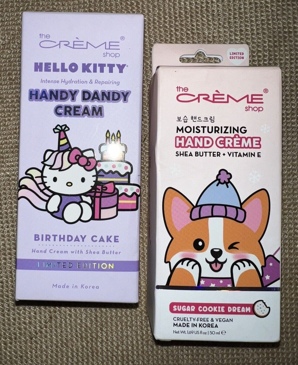 HELLO KITTY Hand Cream--SET of 2--Birthday Cake /Sugar Cookie Dream